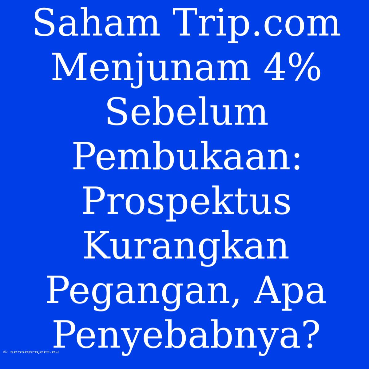 Saham Trip.com Menjunam 4% Sebelum Pembukaan: Prospektus Kurangkan Pegangan, Apa Penyebabnya?