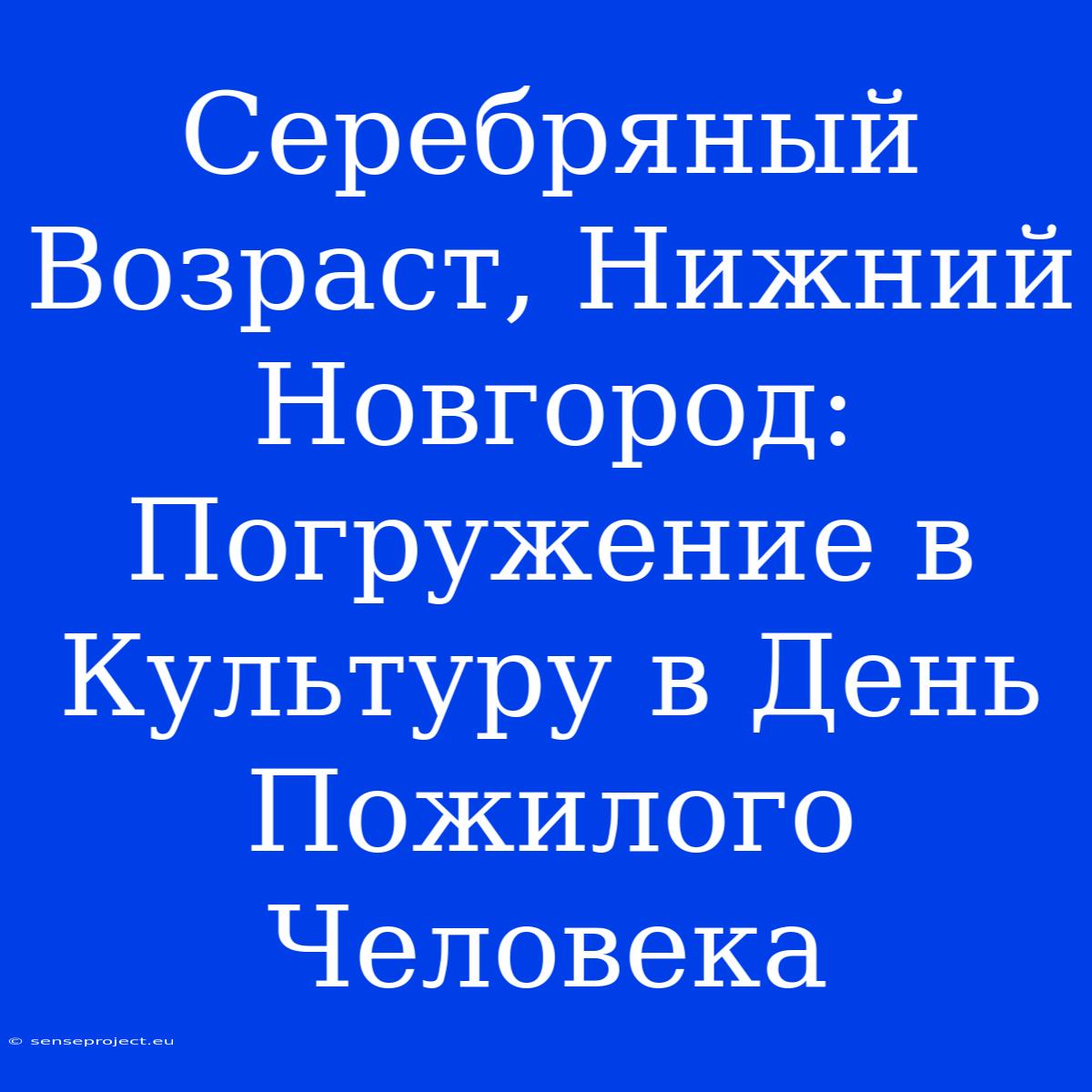 Серебряный Возраст, Нижний Новгород: Погружение В Культуру В День Пожилого Человека