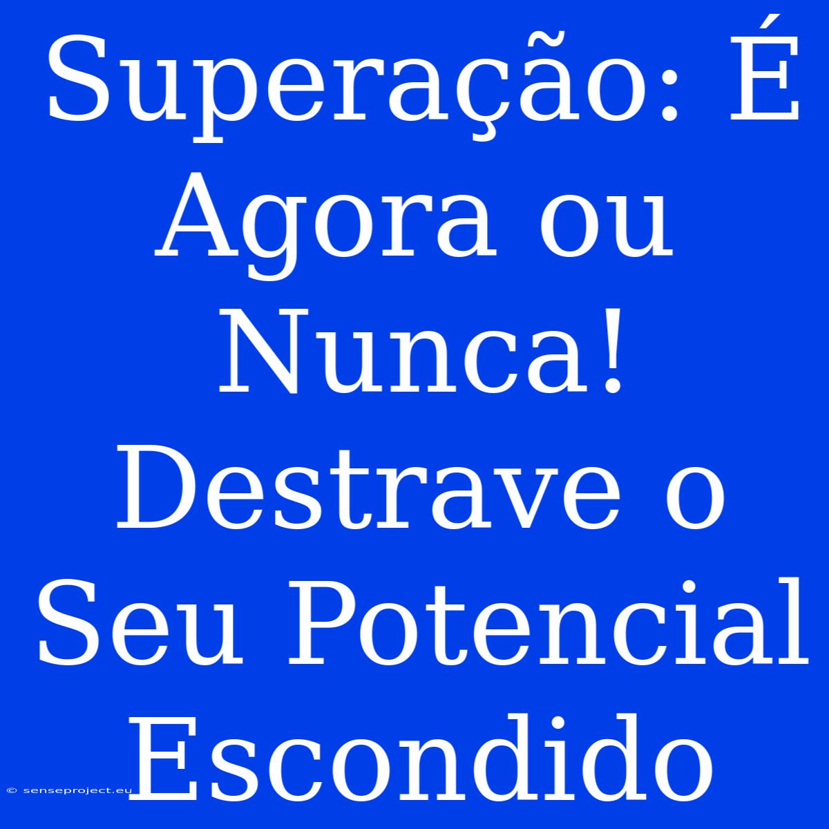 Superação: É Agora Ou Nunca! Destrave O Seu Potencial Escondido