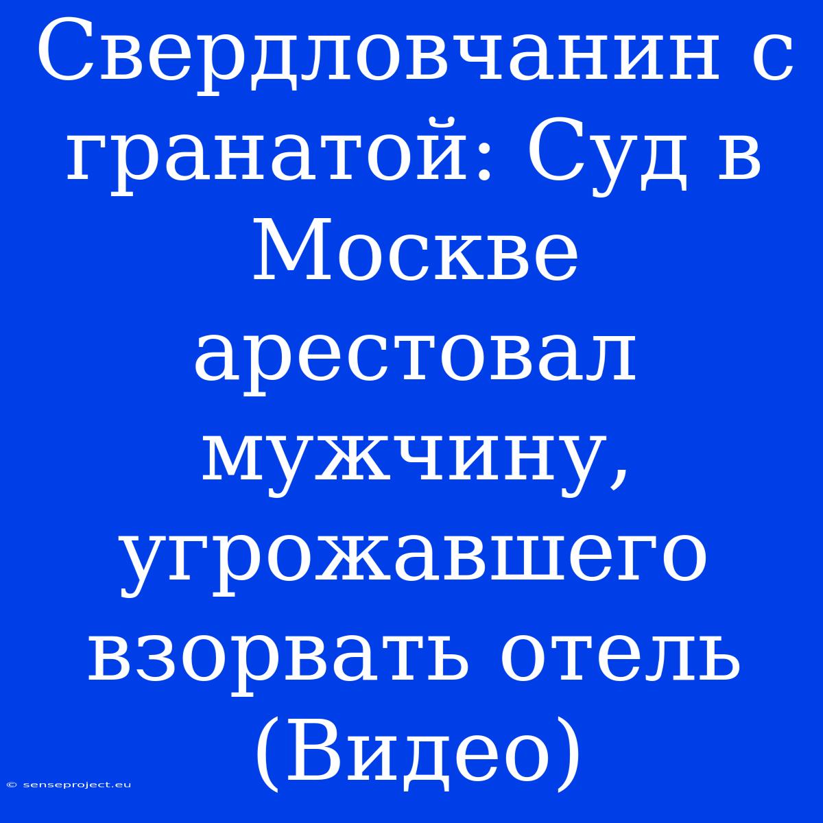 Свердловчанин С Гранатой: Суд В Москве Арестовал Мужчину, Угрожавшего Взорвать Отель (Видео)