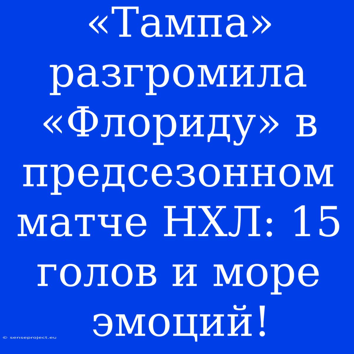 «Тампа» Разгромила «Флориду» В Предсезонном Матче НХЛ: 15 Голов И Море Эмоций!