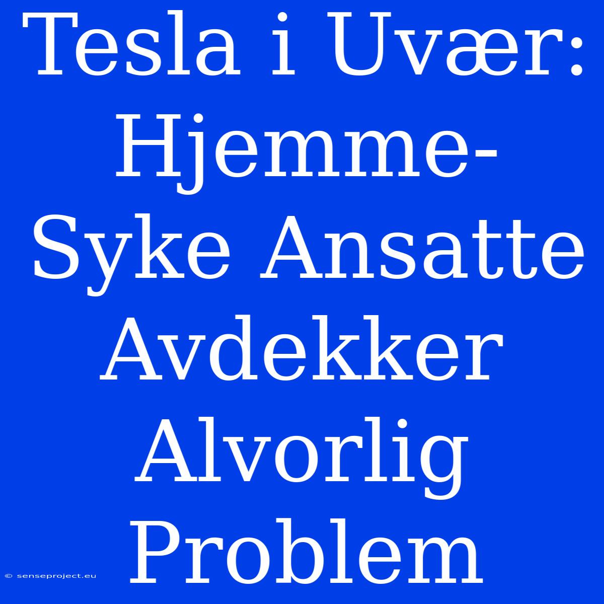 Tesla I Uvær: Hjemme-Syke Ansatte Avdekker Alvorlig Problem