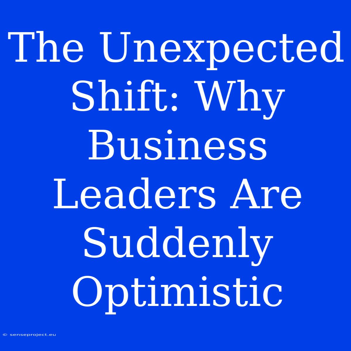 The Unexpected Shift: Why Business Leaders Are Suddenly Optimistic