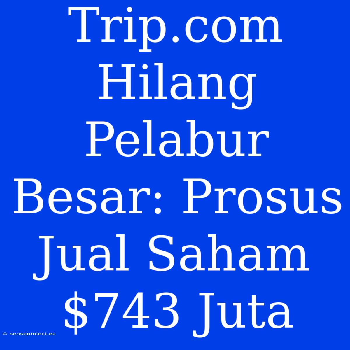 Trip.com Hilang Pelabur Besar: Prosus Jual Saham $743 Juta