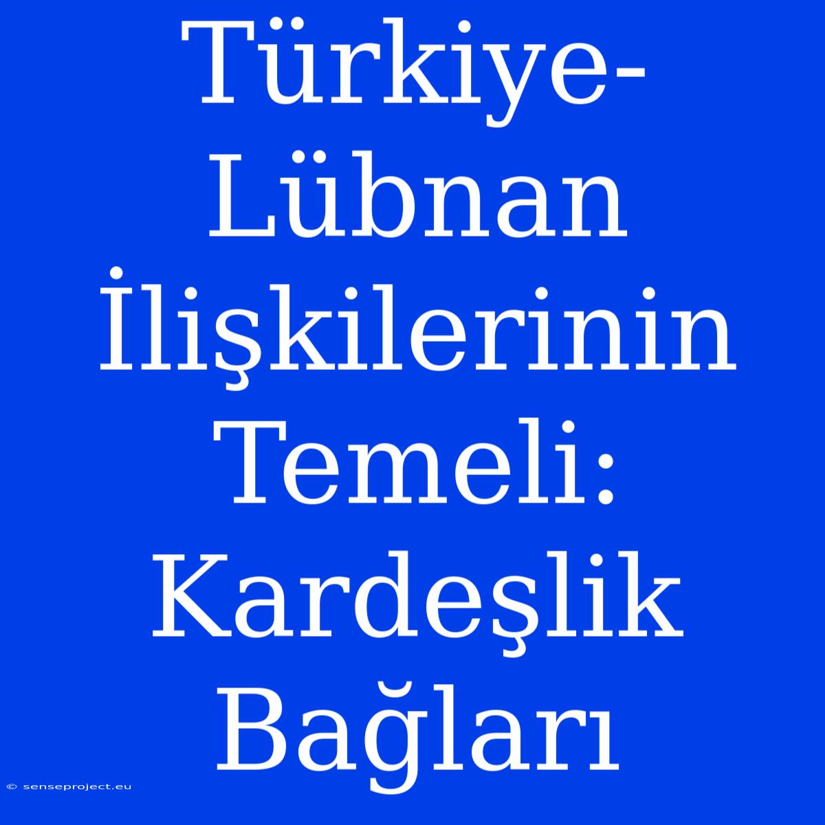 Türkiye-Lübnan İlişkilerinin Temeli:  Kardeşlik Bağları