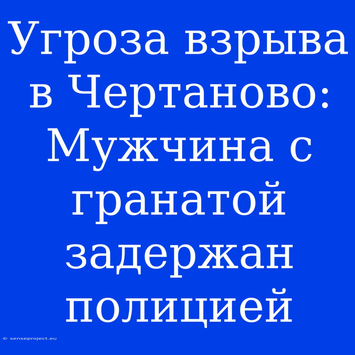 Угроза Взрыва В Чертаново: Мужчина С Гранатой Задержан Полицией