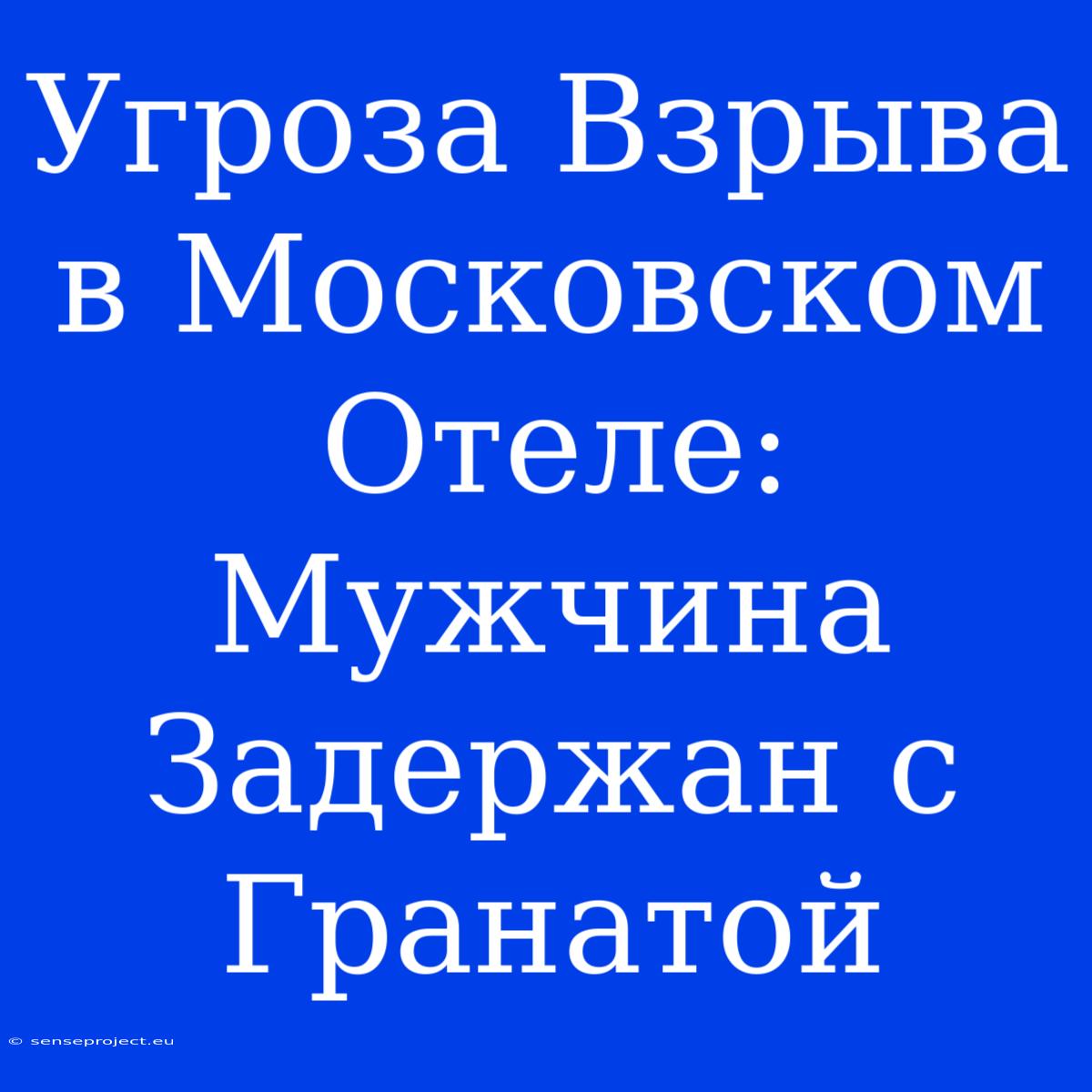 Угроза Взрыва В Московском Отеле: Мужчина Задержан С Гранатой