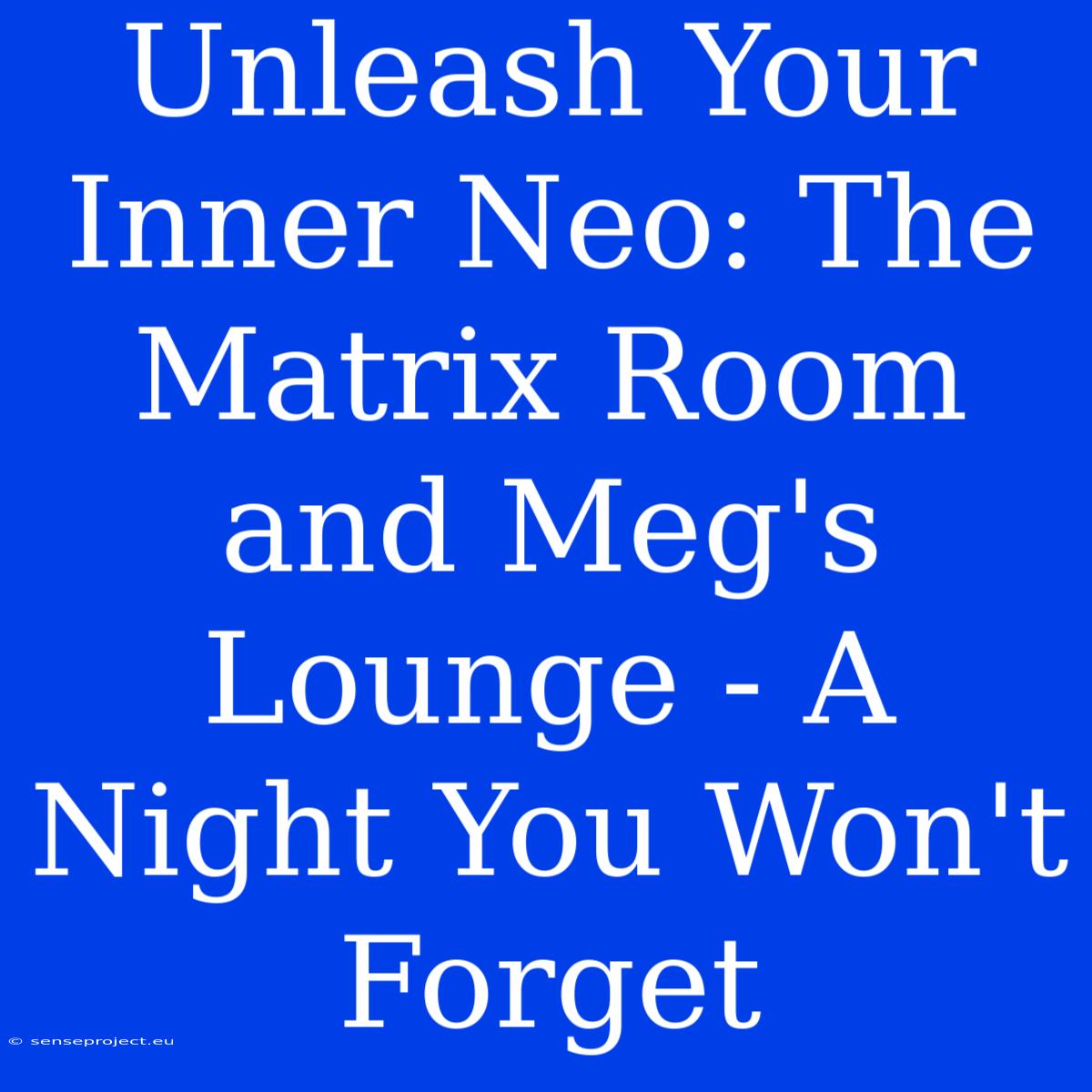 Unleash Your Inner Neo: The Matrix Room And Meg's Lounge - A Night You Won't Forget