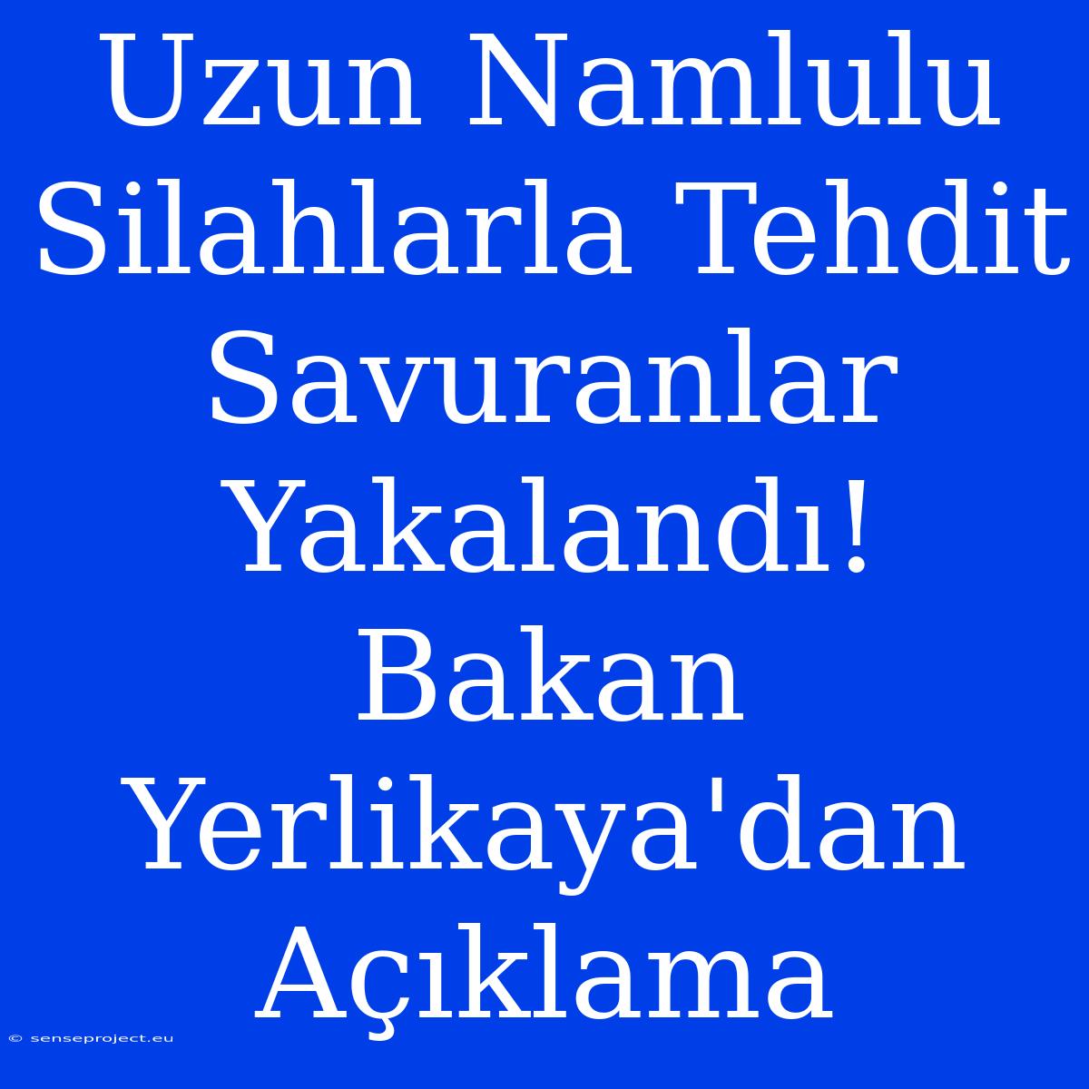 Uzun Namlulu Silahlarla Tehdit Savuranlar Yakalandı! Bakan Yerlikaya'dan Açıklama