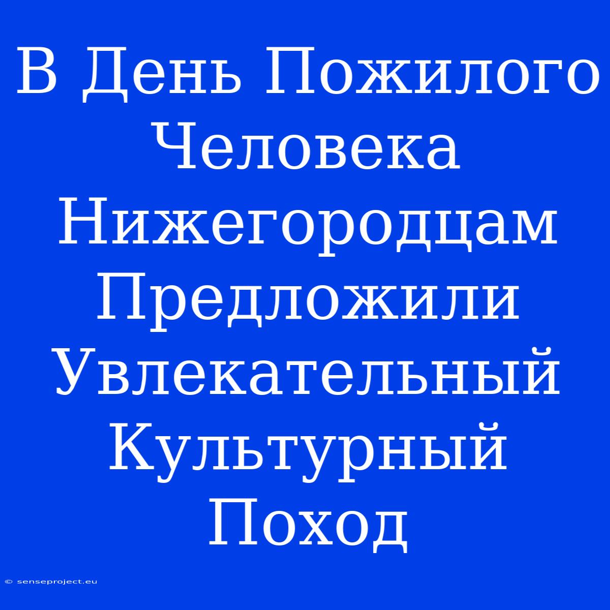 В День Пожилого Человека Нижегородцам Предложили Увлекательный Культурный Поход