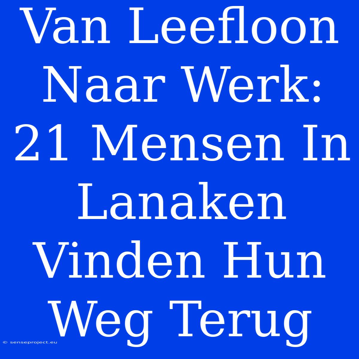 Van Leefloon Naar Werk: 21 Mensen In Lanaken Vinden Hun Weg Terug