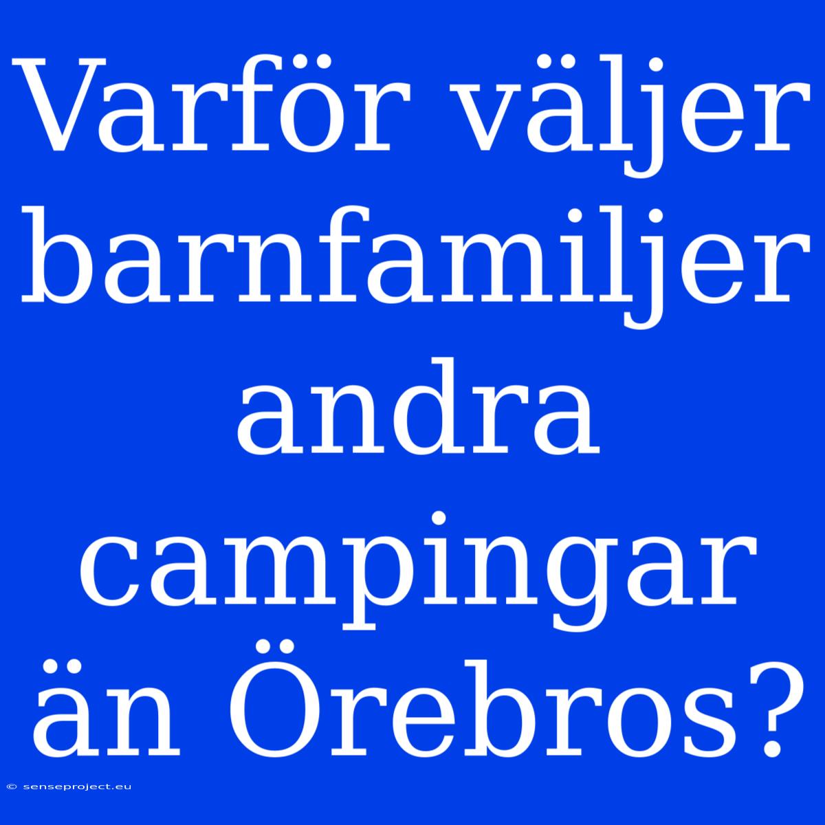 Varför Väljer Barnfamiljer Andra Campingar Än Örebros?