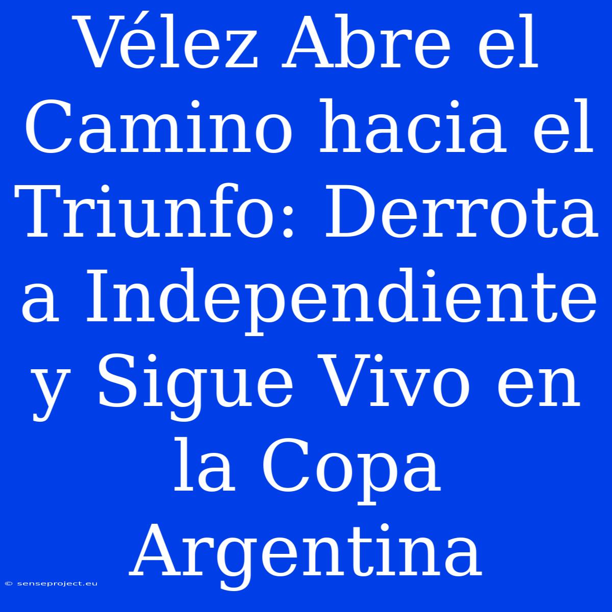 Vélez Abre El Camino Hacia El Triunfo: Derrota A Independiente Y Sigue Vivo En La Copa Argentina