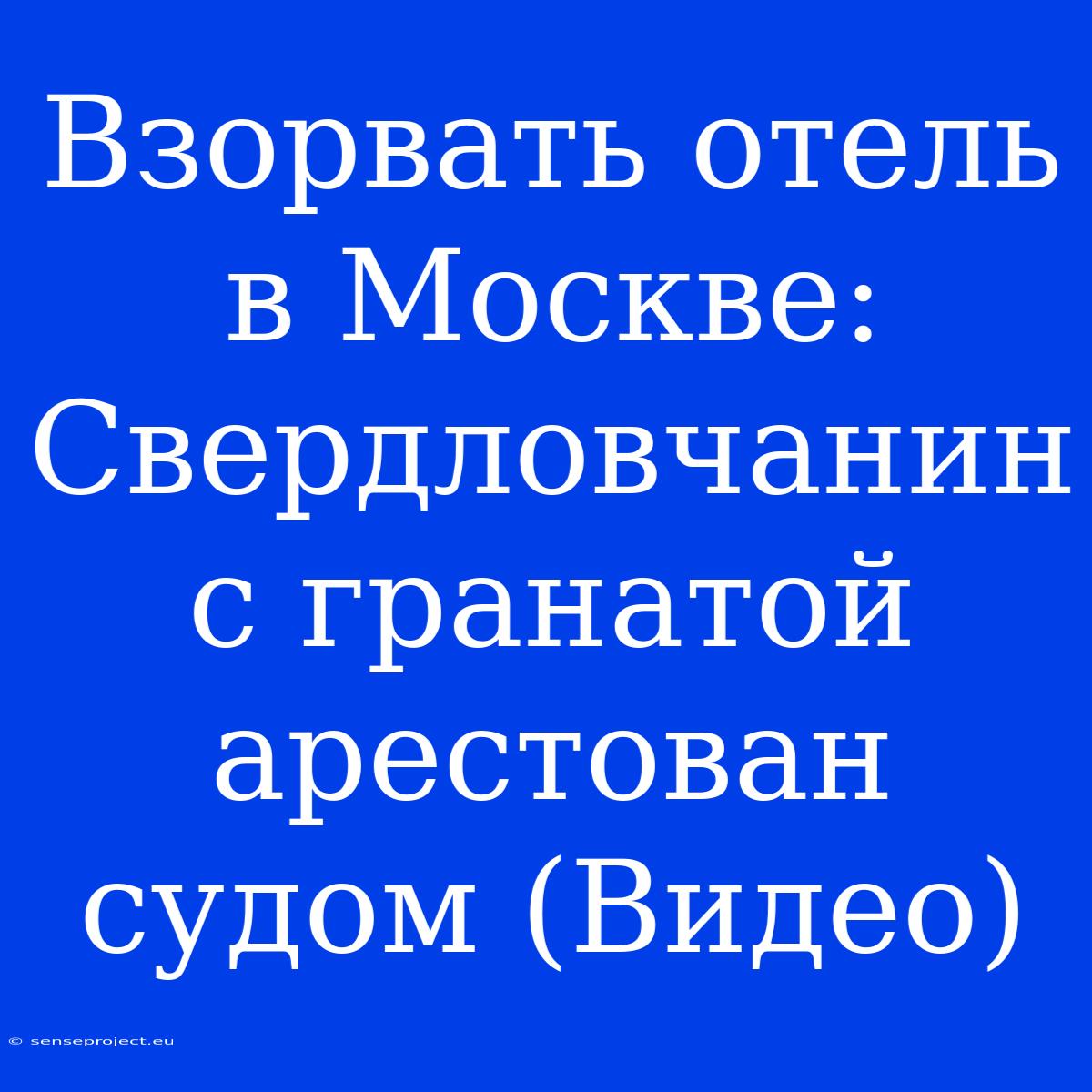 Взорвать Отель В Москве: Свердловчанин С Гранатой Арестован Судом (Видео)