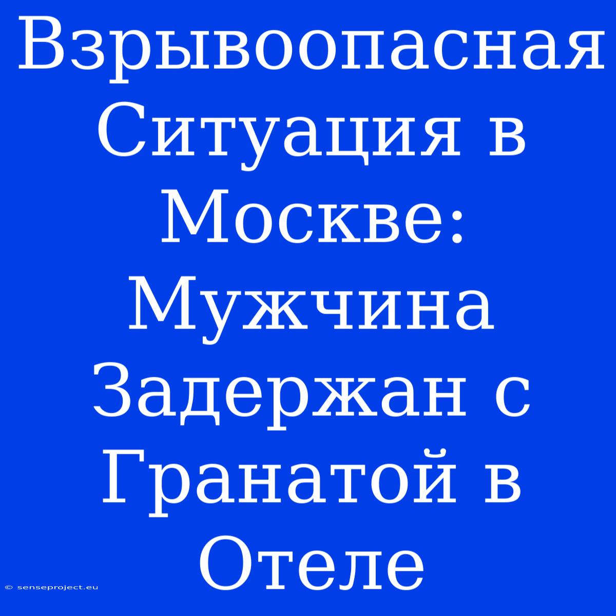 Взрывоопасная Ситуация В Москве: Мужчина Задержан С Гранатой В Отеле