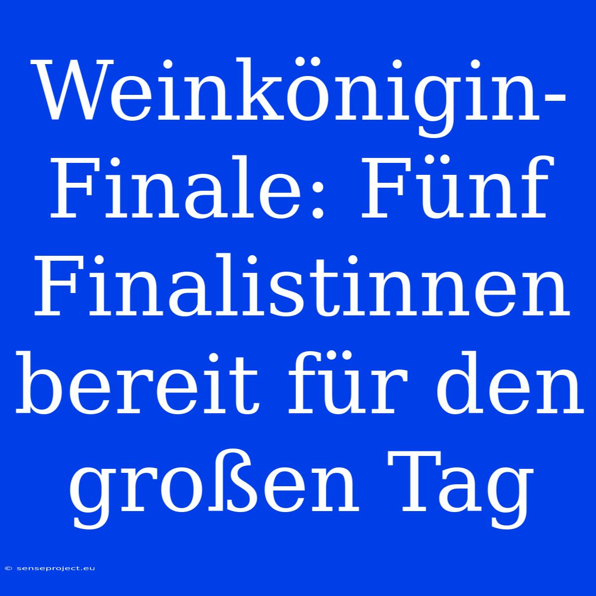 Weinkönigin-Finale: Fünf Finalistinnen Bereit Für Den Großen Tag