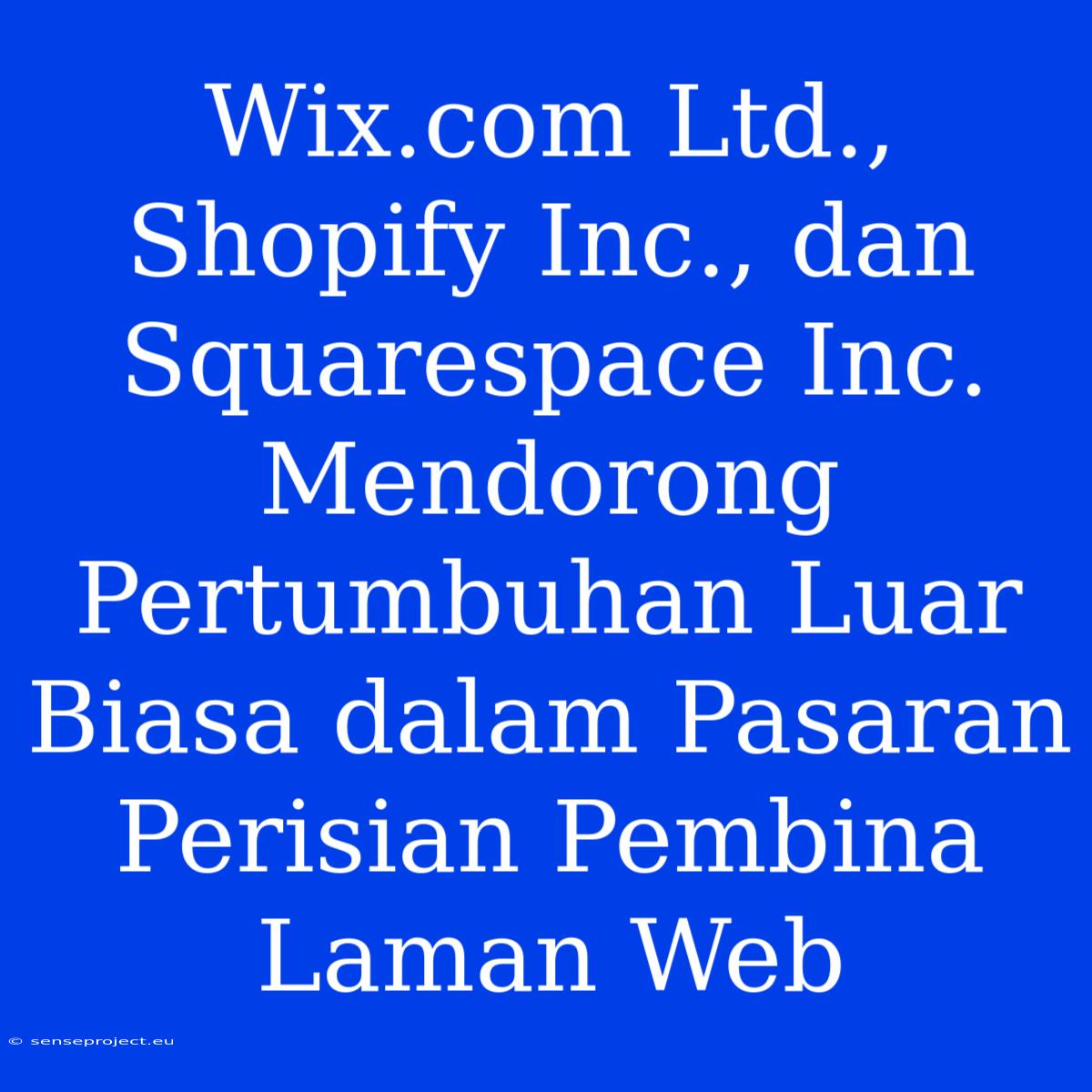 Wix.com Ltd., Shopify Inc., Dan Squarespace Inc. Mendorong Pertumbuhan Luar Biasa Dalam Pasaran Perisian Pembina Laman Web