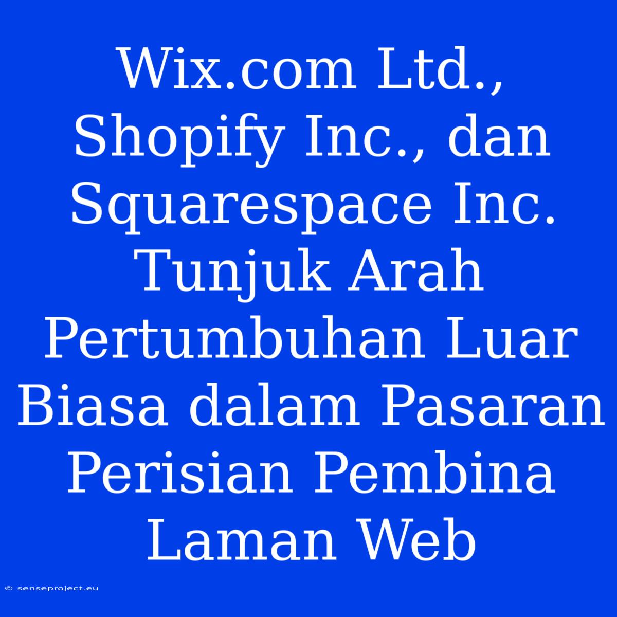 Wix.com Ltd., Shopify Inc., Dan Squarespace Inc. Tunjuk Arah Pertumbuhan Luar Biasa Dalam Pasaran Perisian Pembina Laman Web